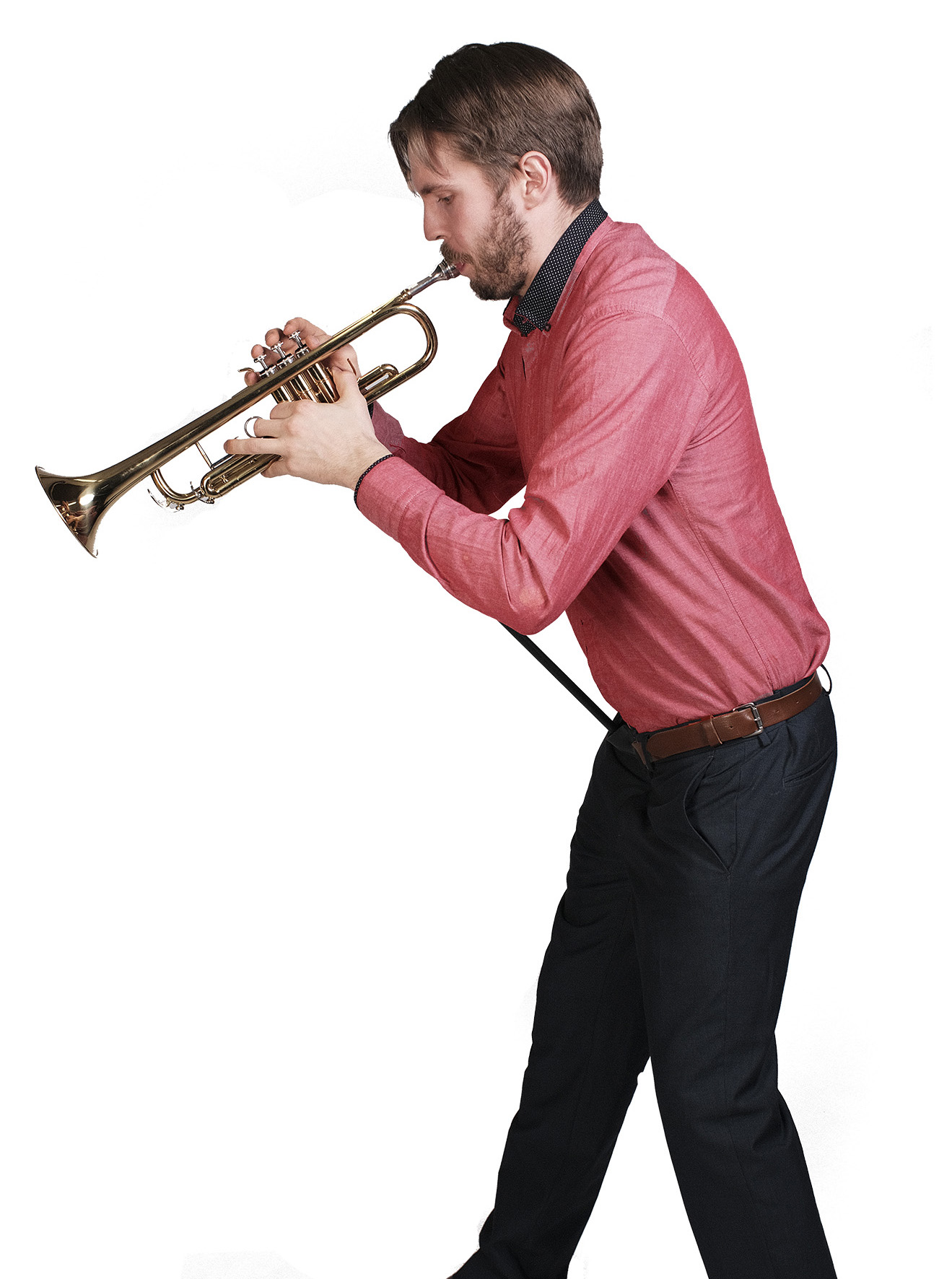 ERGObrass trumpet support downwards